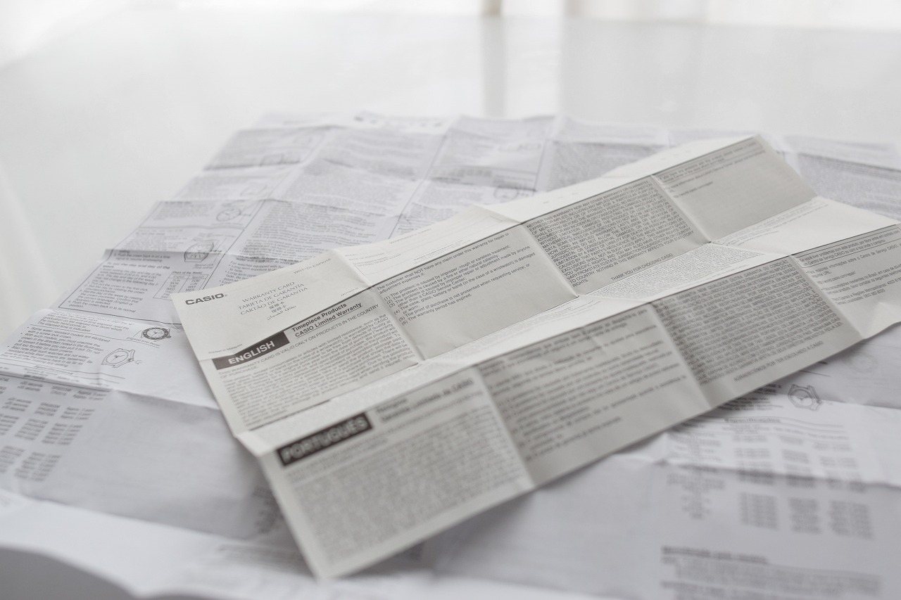 腕時計の説明書